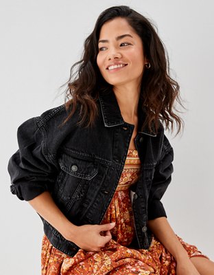 American eagle clearance cropped denim jacket