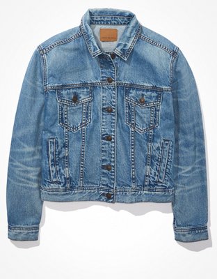 Женские куртки American Eagle AE Medium Wash Classic Denim Jacket — фото 4