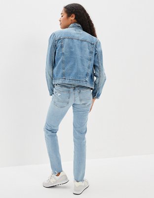 Женские куртки American Eagle AE Medium Wash Classic Denim Jacket — фото 3