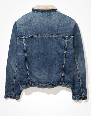 Женские куртки American Eagle AE Sherpa Lined Denim Jacket — фото 4
