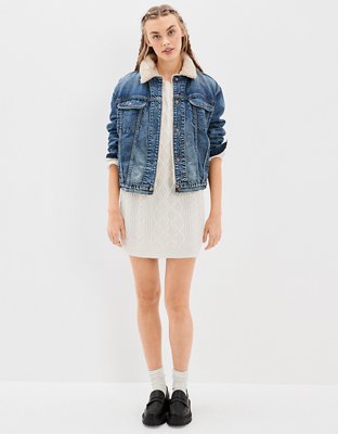 American eagle white jean jacket sale