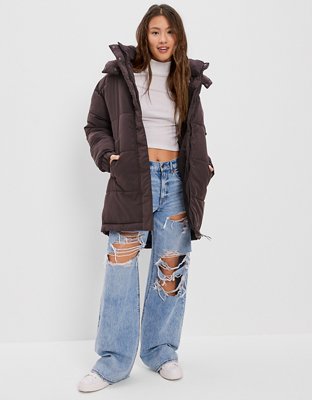 AE Elongated Hooded Puffer Jacket