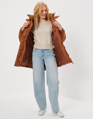 AE Elongated Hooded Puffer Jacket