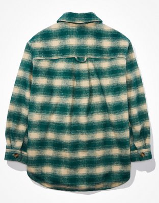 AE Sherpa-Lined Plaid Shacket