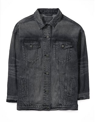 AE Chamarra '90s Boyfriend de denim con lavado negro