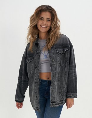 American eagle 2025 black jean jacket