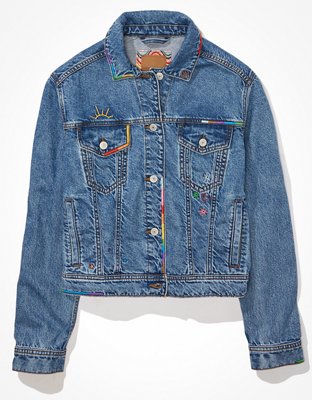 Женские куртки American Eagle AE Pride Classic Denim Jacket — фото 2