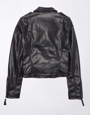 Женские куртки American Eagle AE Vegan Leather Motorcycle Jacket — фото 4