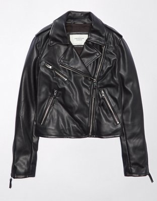 Женские куртки American Eagle AE Vegan Leather Motorcycle Jacket — фото 3