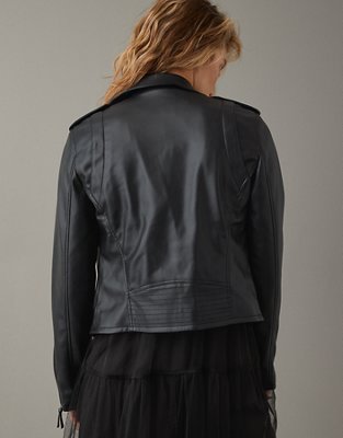 Женские куртки American Eagle AE Vegan Leather Motorcycle Jacket — фото 2