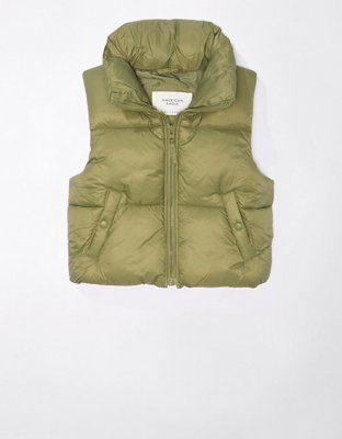 AE Cropped Puffer Vest in 2023  Puffer, Puffer vest, Vest jacket