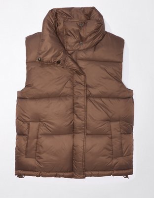 AE Faux Fur Hooded Puffer Vest