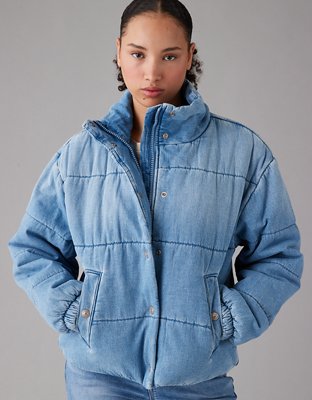 Crop fleece on sale oversized puffer jacket