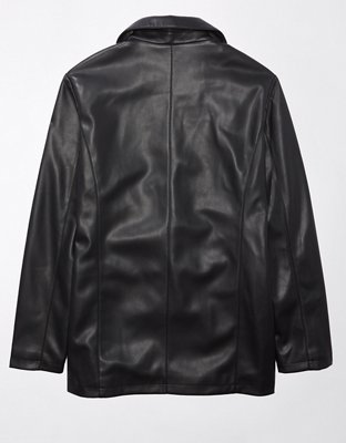 AE Oversized Vegan Leather Boyfriend Blazer