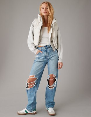 AE Vegan Leather Cropped Puffer Vest