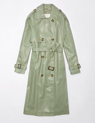 AE Vegan Leather Trench Coat