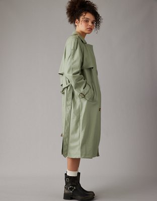 Vegan Leather Trench Coat