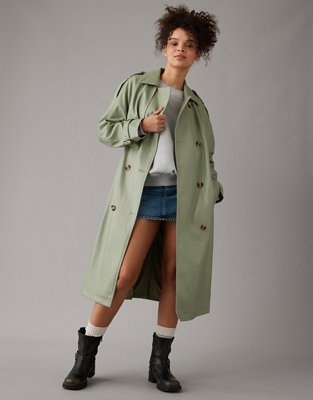 AE Vegan Leather Trench Coat