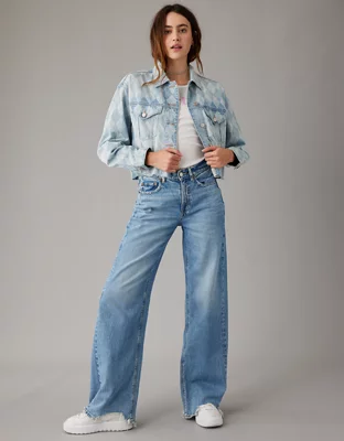 AE x Mean Girls Cropped Argyle Denim Jacket