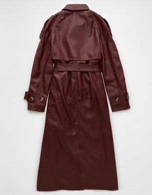 AE Vegan Leather Trench Coat