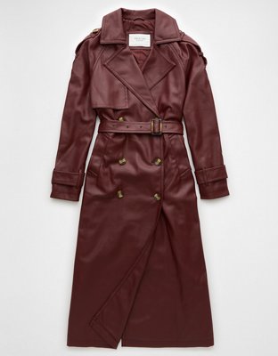 AE Vegan Leather Trench Coat