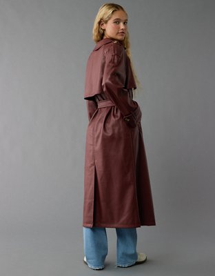 AE Vegan Leather Trench Coat