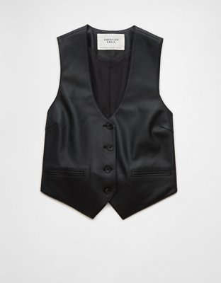 Женские жилеты American Eagle AE Vegan Leather Vest — фото 4