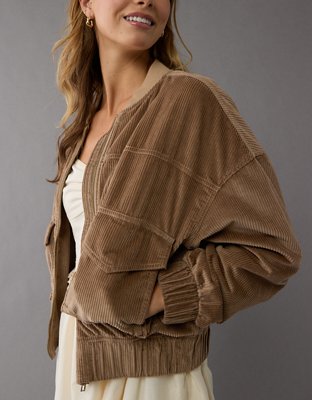 AE Oversized Corduroy Bomber Jacket