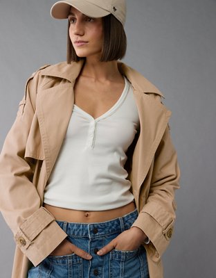 Женские куртки American Eagle AE Trench Coat — фото 7