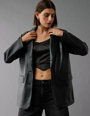 AE Vegan Leather Blazer