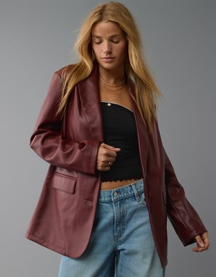 AE Vegan Leather Blazer | American Eagle