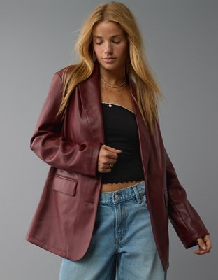 AE Vegan Leather Blazer