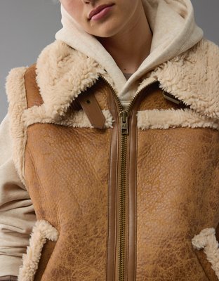 Женские жилеты American Eagle AE Shearling Vest — фото 7