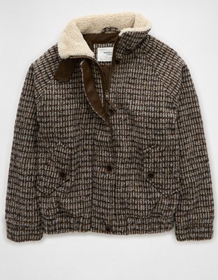 Женские куртки American Eagle AE Sherpa Collar Bomber Jacket — фото 3