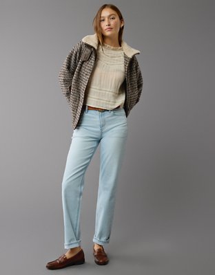 Женские куртки American Eagle AE Sherpa Collar Bomber Jacket — фото 5