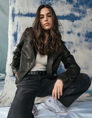 AE Vegan Leather Biker Jacket