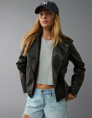 AE Vegan Leather Biker Jacket