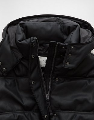 Женские куртки American Eagle AE Vegan Leather Puffer Jacket — фото 6