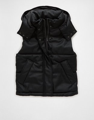 Женские жилеты American Eagle AE Vegan Leather Puffer Vest — фото 3