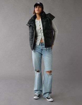 Женские жилеты American Eagle AE Vegan Leather Puffer Vest — фото 5