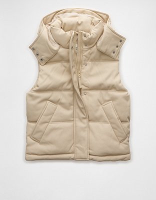 AE Vegan Leather Puffer Vest