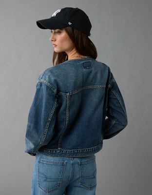 AE Collarless Denim Jacket