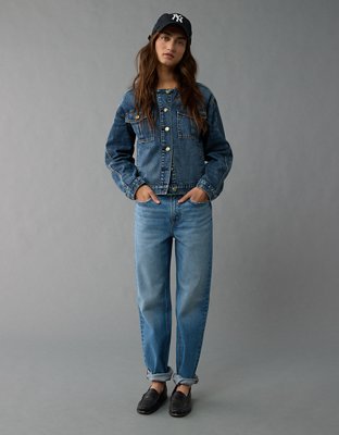 AE Collarless Denim Jacket