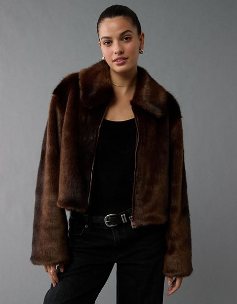 Женские куртки American Eagle AE Faux Fur Jacket