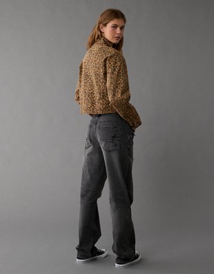Женские куртки American Eagle AE Cropped Leopard Denim Jacket — фото 2