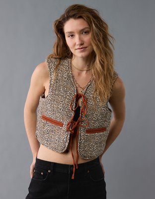 AE Tie Front Quilted Vest