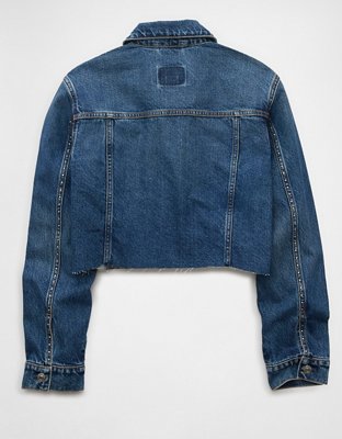 AE Cropped Studded Denim Jacket