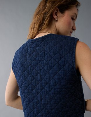 AE Tie Front Quilted Vest | American Eagle