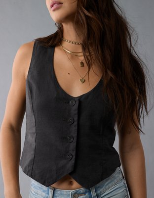 AE Linen-Blend Vest