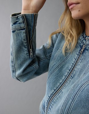 AE Zip-Up Denim Racer Jacket
